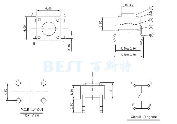 輕觸開關TS-1109 輕觸開關TS-1109